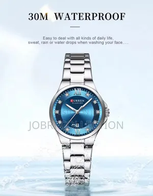 Blue Face Curren Ladies Silver Watch