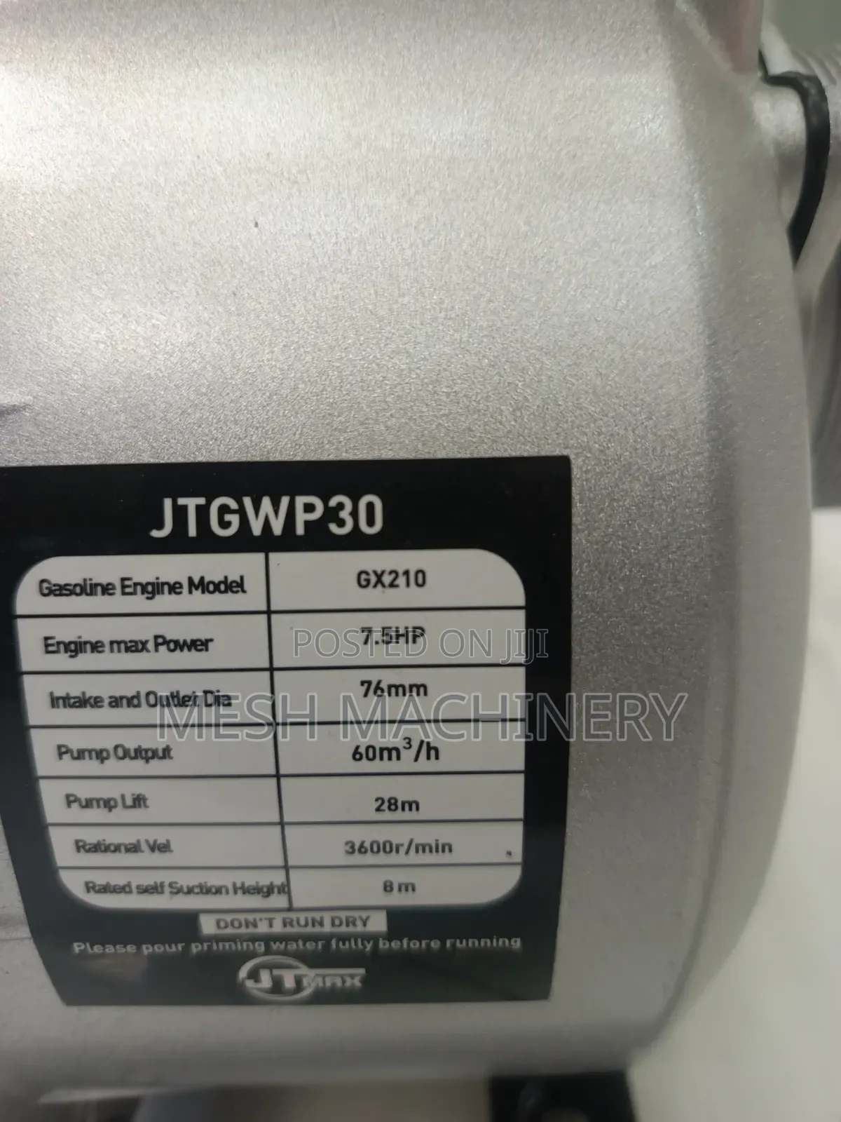 Jtmax 3inch Gasoline Water Pump