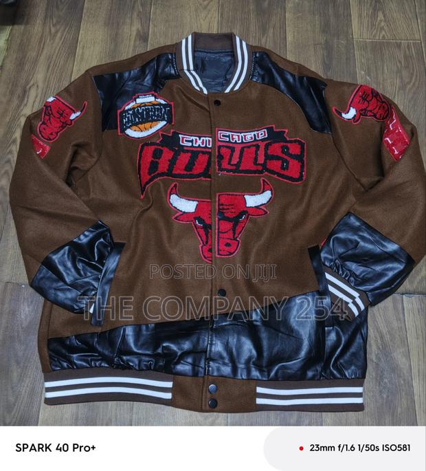 Quality Casual Red Bull Designer Unisex Brown College Collar Jacket
