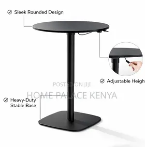 Dining Table: Convertible Sit Stand Pneumatic Round Table
