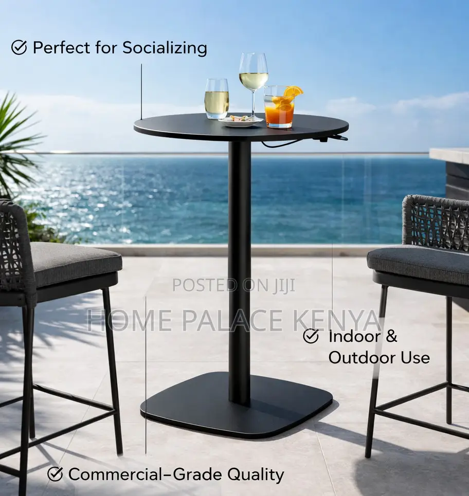 Dining Table: Convertible Sit Stand Pneumatic Round Table