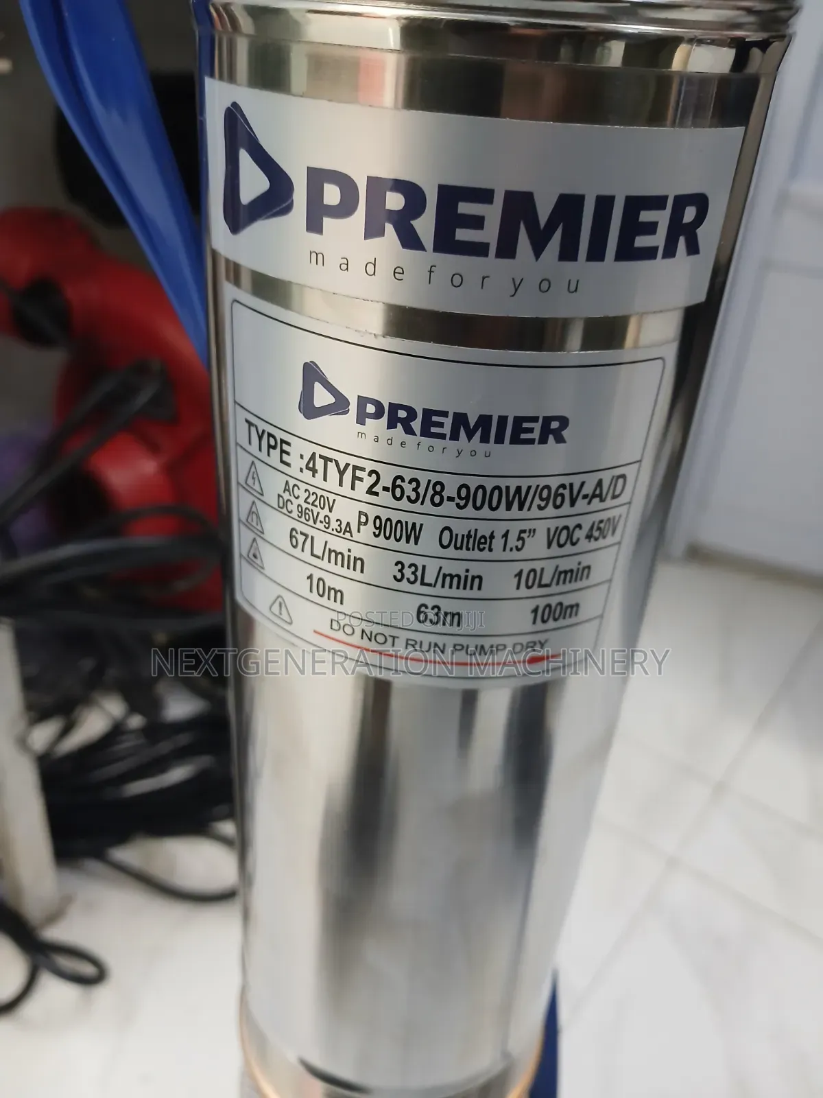 Premier Submersible 96v Water Pump