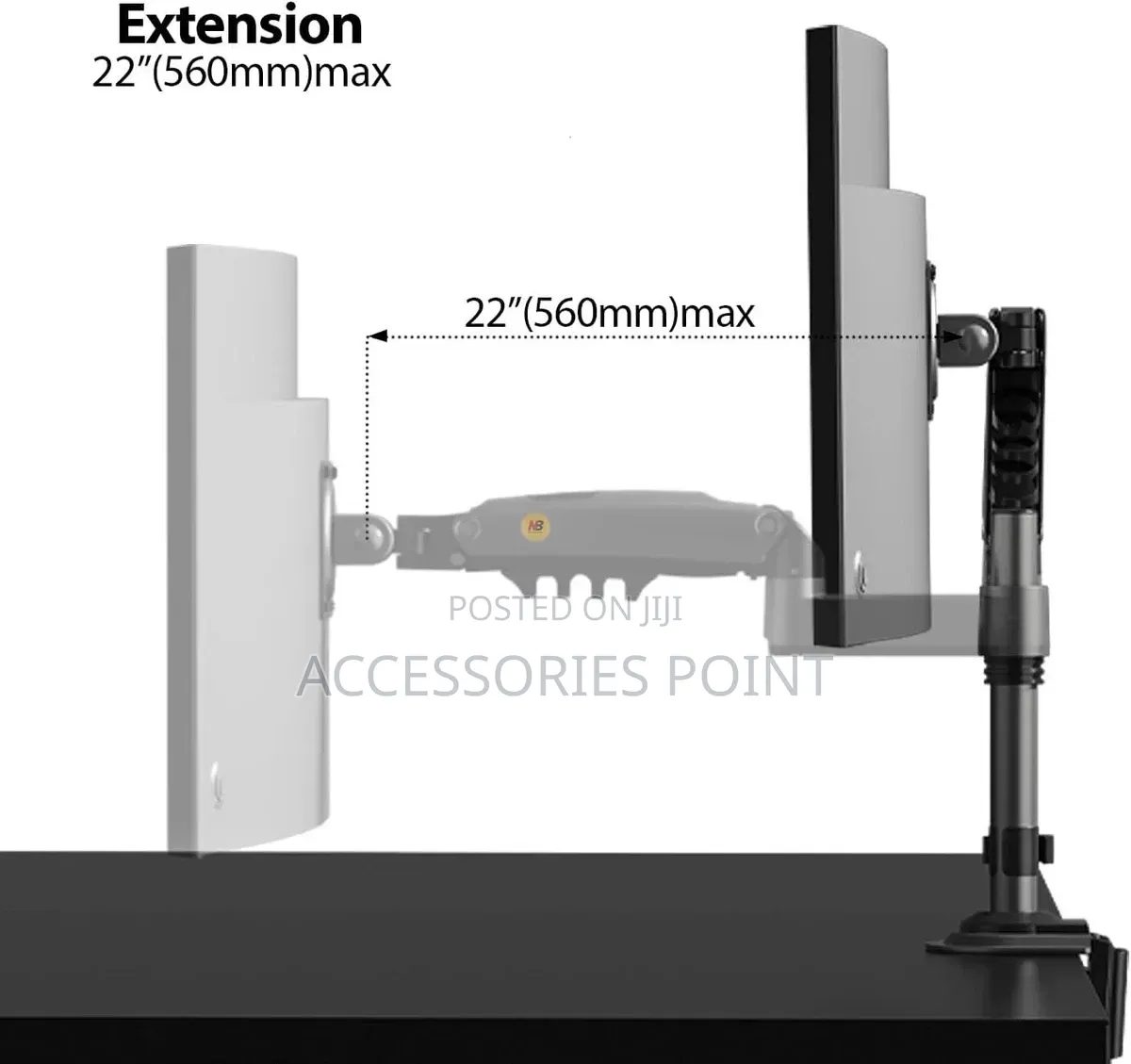 Nb North Bayou H100 Heavy Duty Monitor Desk Mount 17 To 32 Inch