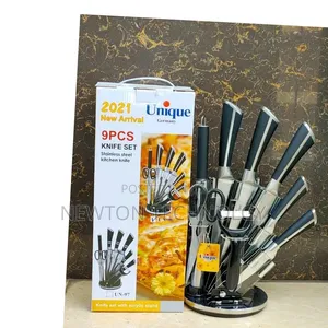 Unique 9pcs Kitchen Knife Set Stainless Steel Knives