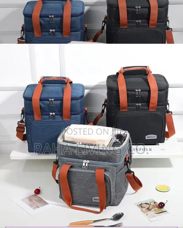 Double Layer Insulated Lunch Bag With Strap | 3 Colours - thumbnail 3