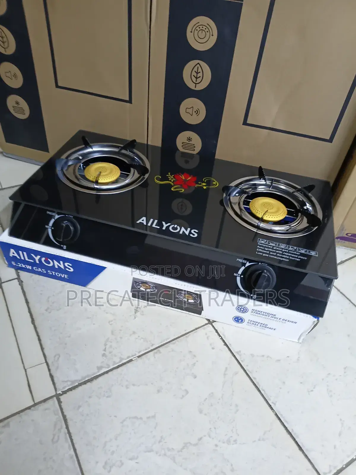 Ailyons Two Burner LPG Gas Stove for Home Kitchen
