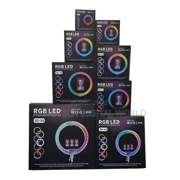 RGB Selfie Ring Light With Stand, Remote Control Led Circle Ringlight