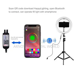 RGB Selfie Ring Light With Stand, Remote Control Led Circle Ringlight