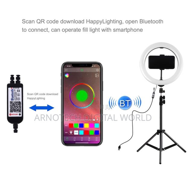 RGB Selfie Ring Light With Stand, Remote Control Led Circle Ringlight - thumbnail 5