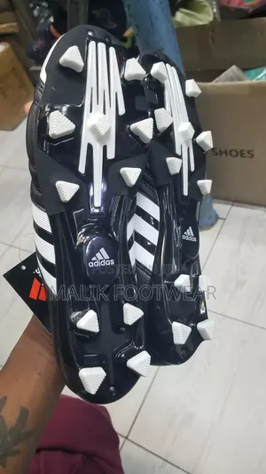 Adidas Classic Black Leather Football Boots With Neon Studs