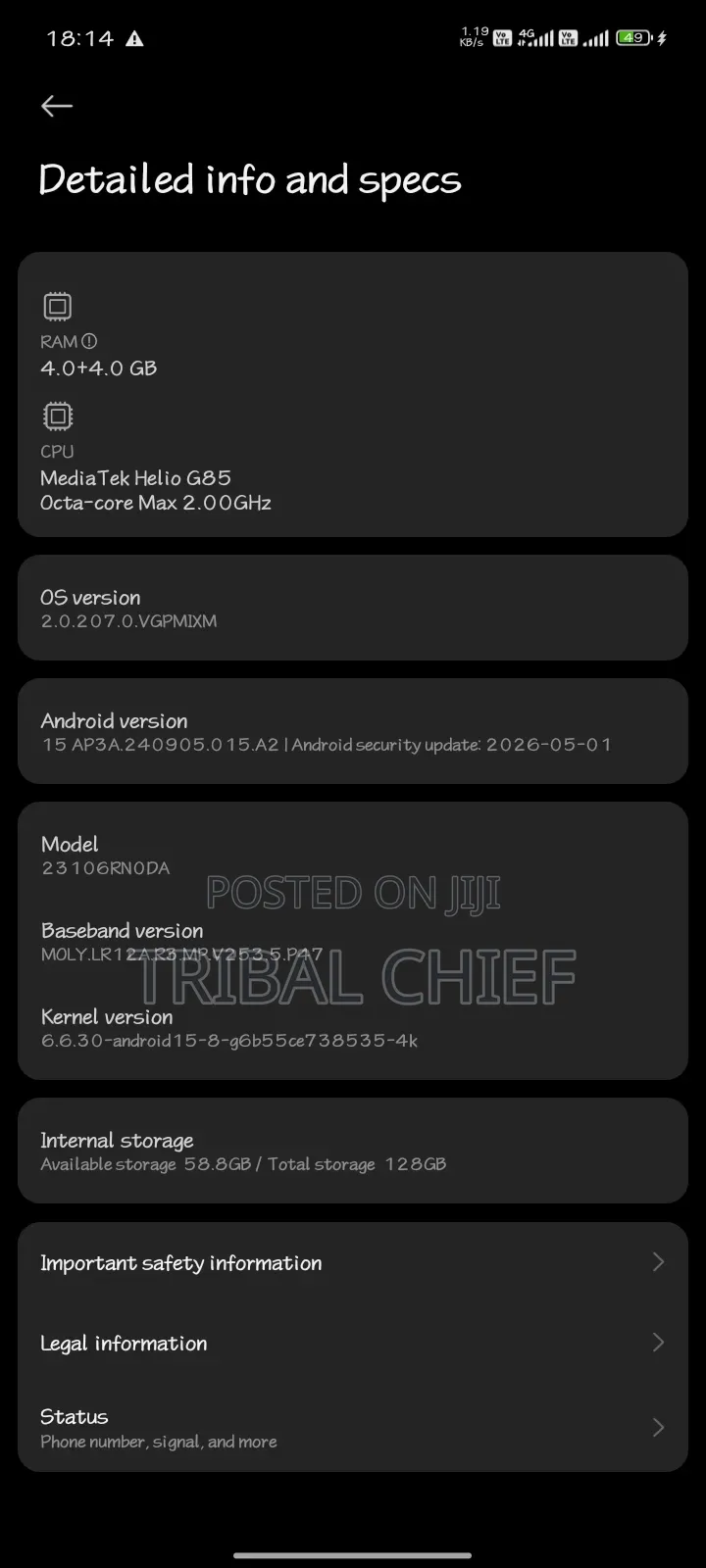 Xiaomi Redmi 13C 128 GB Gray