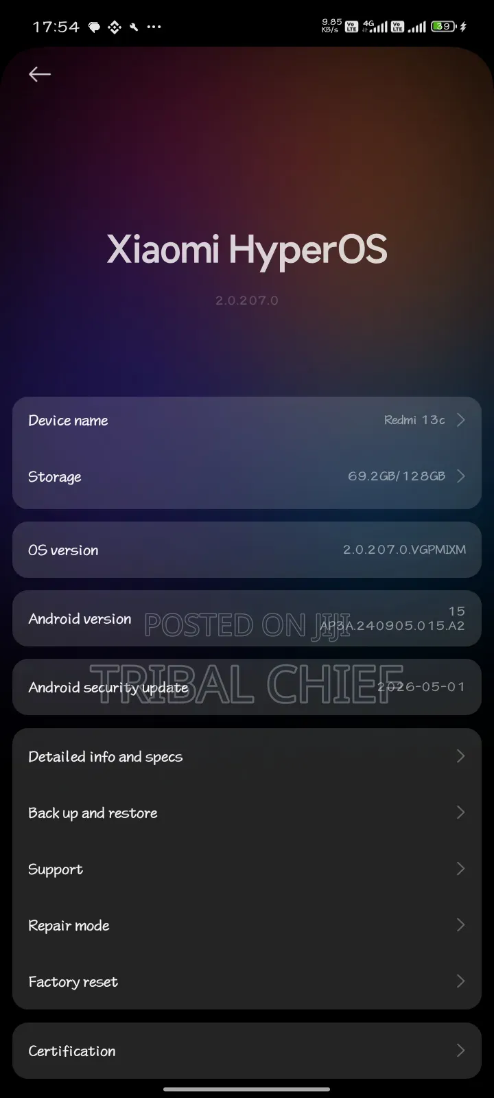 Xiaomi Redmi 13C 128 GB Gray