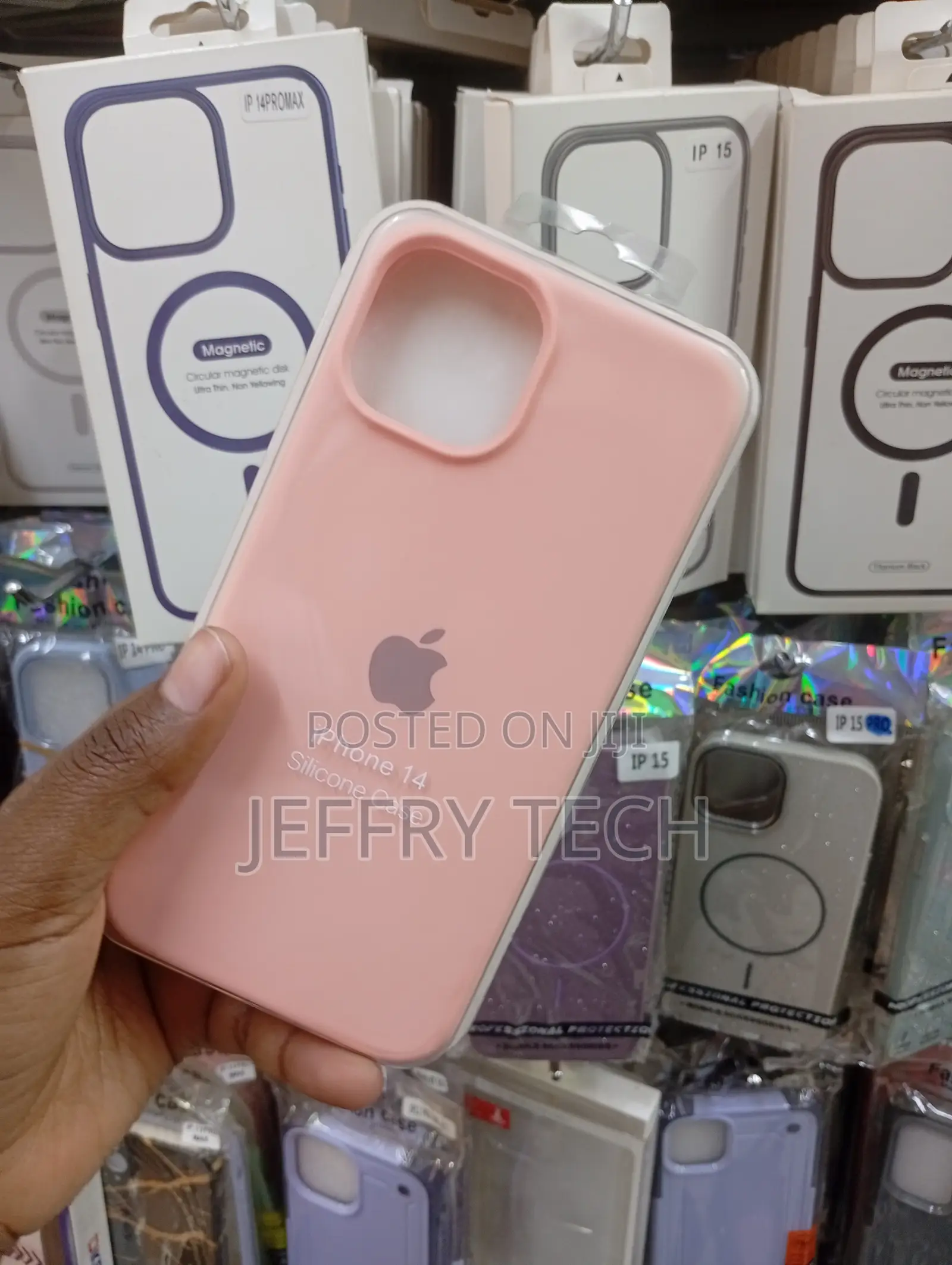 iPhone 14 Pro Silicone Case in a Light Blue Finish,