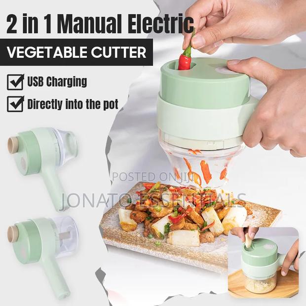 4-in-1 Handheld Electric Vegetable Chopper Slicer - USB Rechargeable