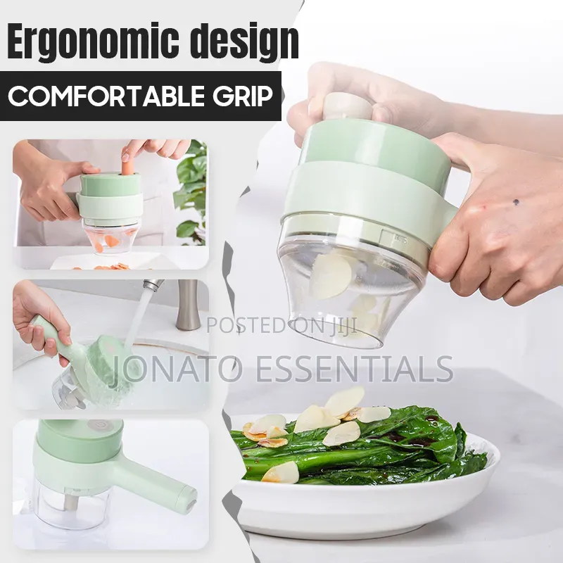 4-in-1 Handheld Electric Vegetable Chopper Slicer - Usb Rechargeable