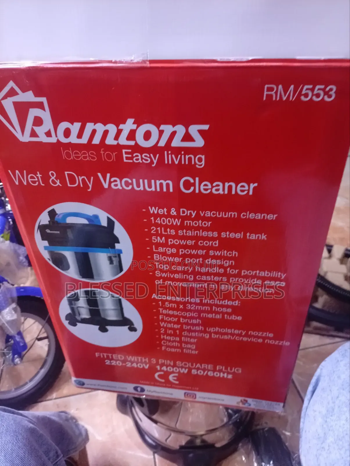 Stainless Steel Ramtons Vacuum Cleaner Machine