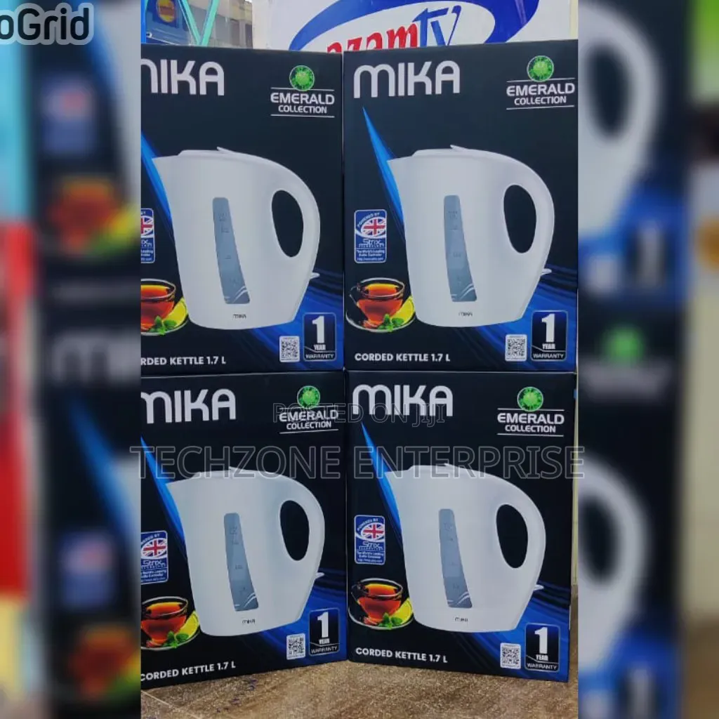 Mika Kettle, 1.7l, Plastic, Corded, Open Element, Cream White 
