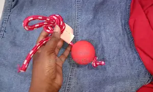 Interactive Bite Resistant Safe Dog Rubber Ball With Rope