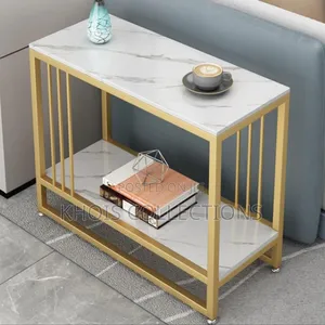 Elegant Gold and Marble Console Table