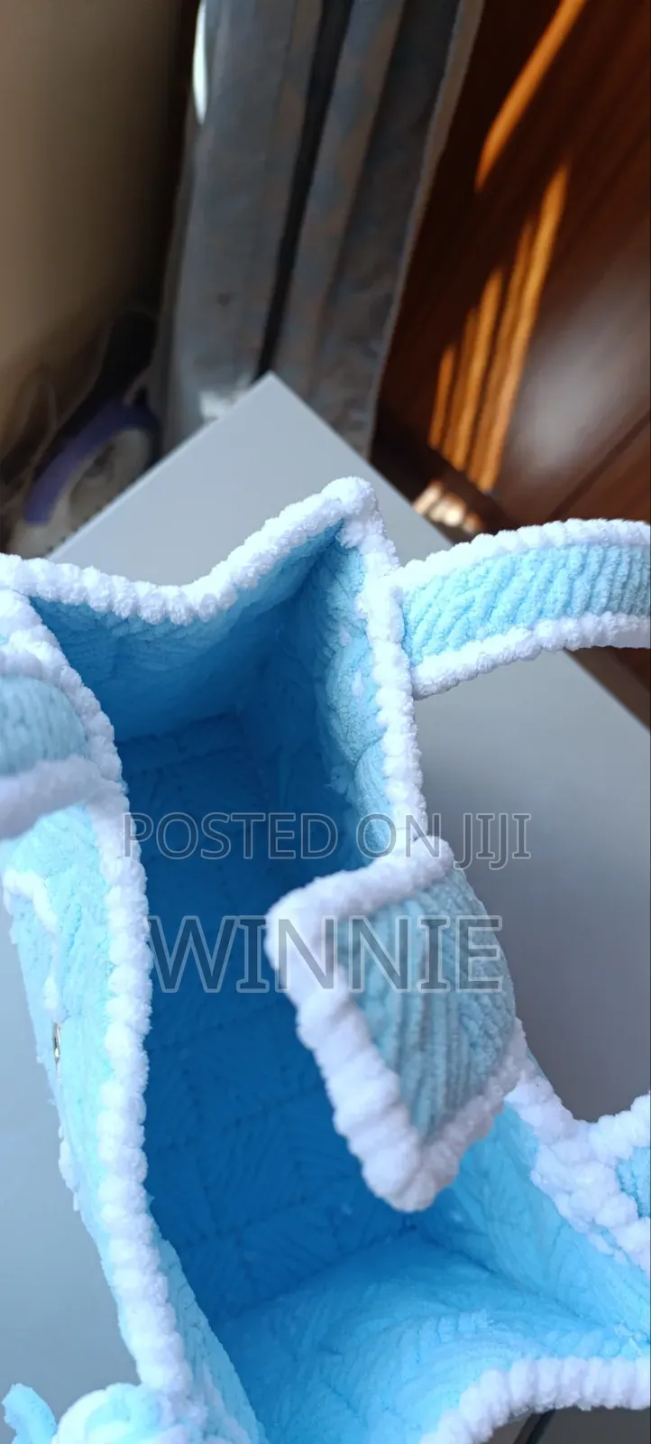 Blue and White Handcrafted Bag