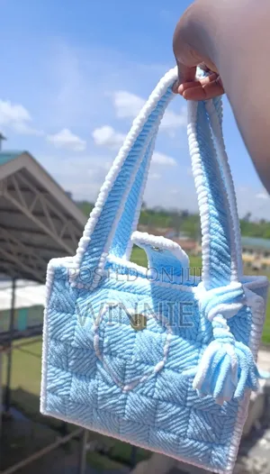 Blue and White Handcrafted Bag