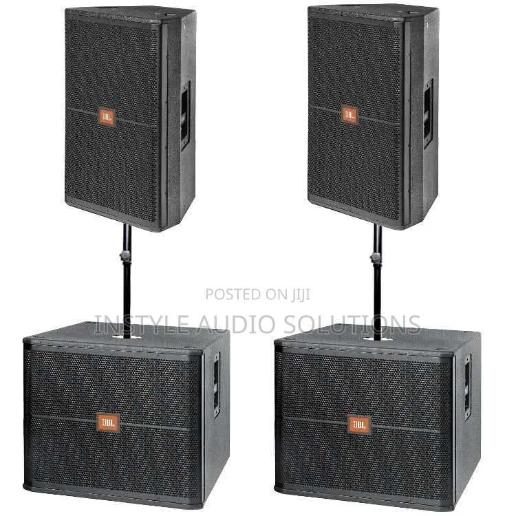 (2) JBL 15" Mid Range Speakers - (2) JBL 18" Bass Speaker Stands