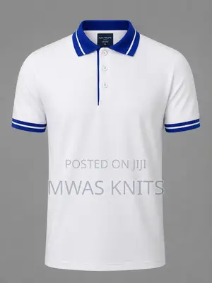 White Collar Royal Blue Polo T Shirt Fashion