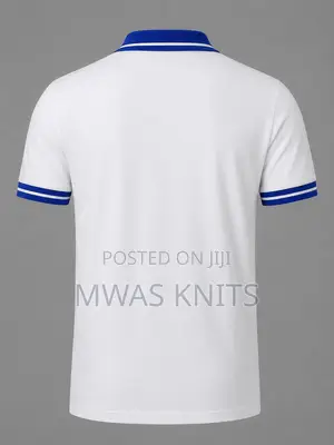 White Collar Royal Blue Polo T Shirt Fashion