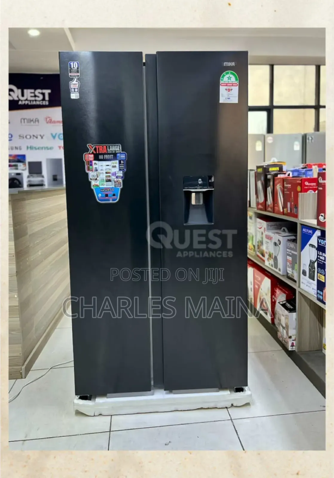Von 442 Litres Side by Side Refrigerator