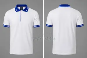 White Collar Royal Blue Polo T Shirt Fashion