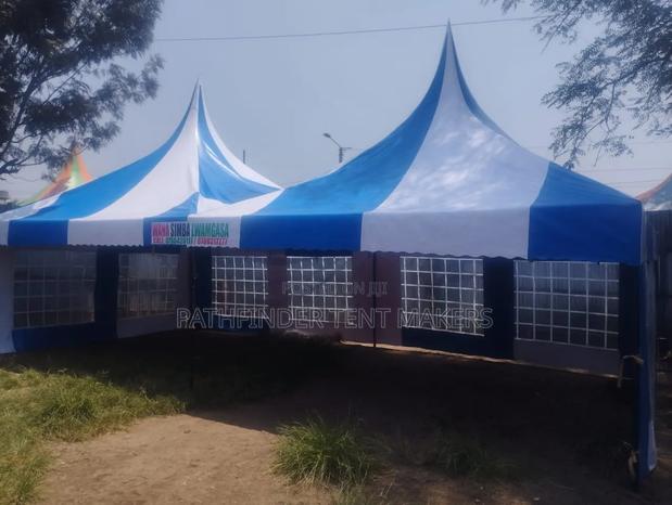 100 Seater Pyramid- Sky Blue/ White