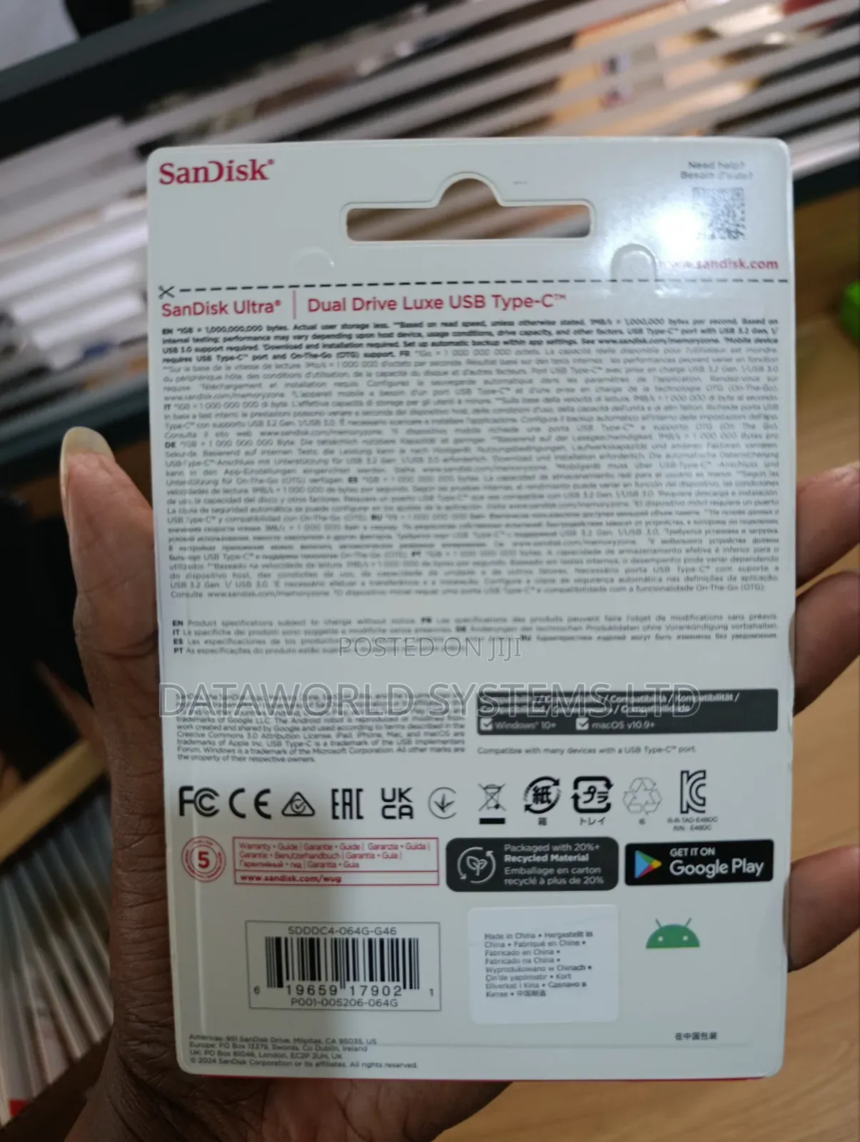 Sandisk Ultra Dual Drive Luxe Usb Type C 64gb, Up to 400mb/S