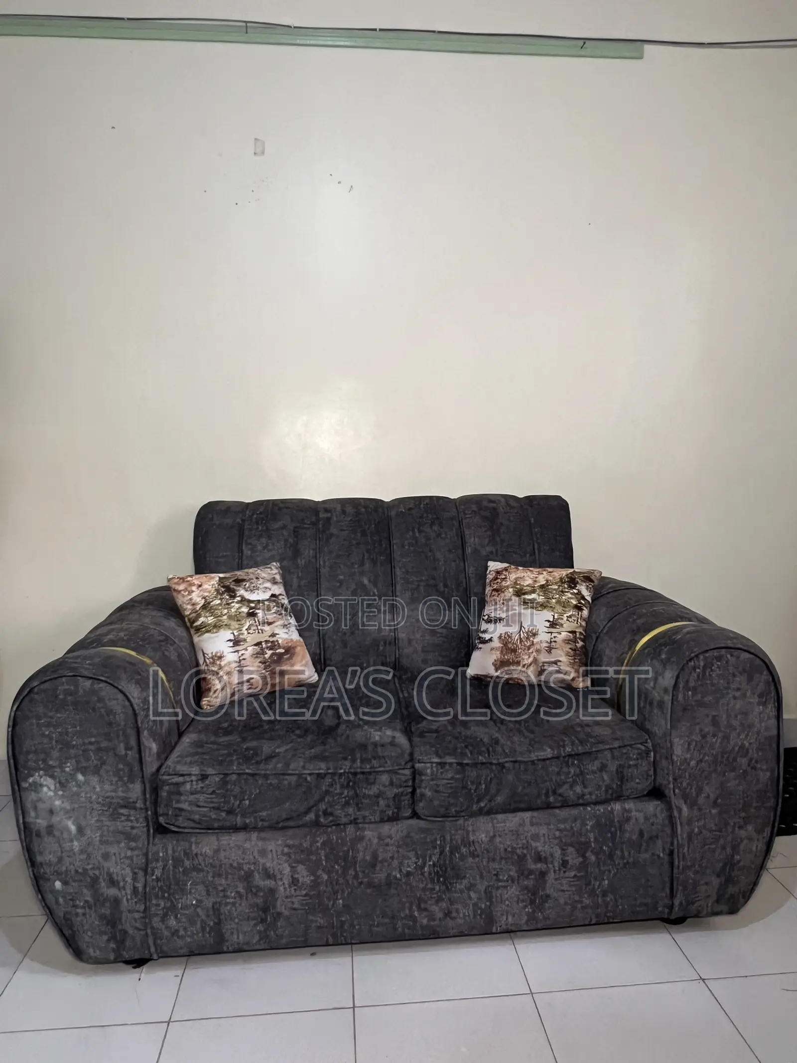Modern 3-Seater and a 2- Seater Sofa – Dark Grey