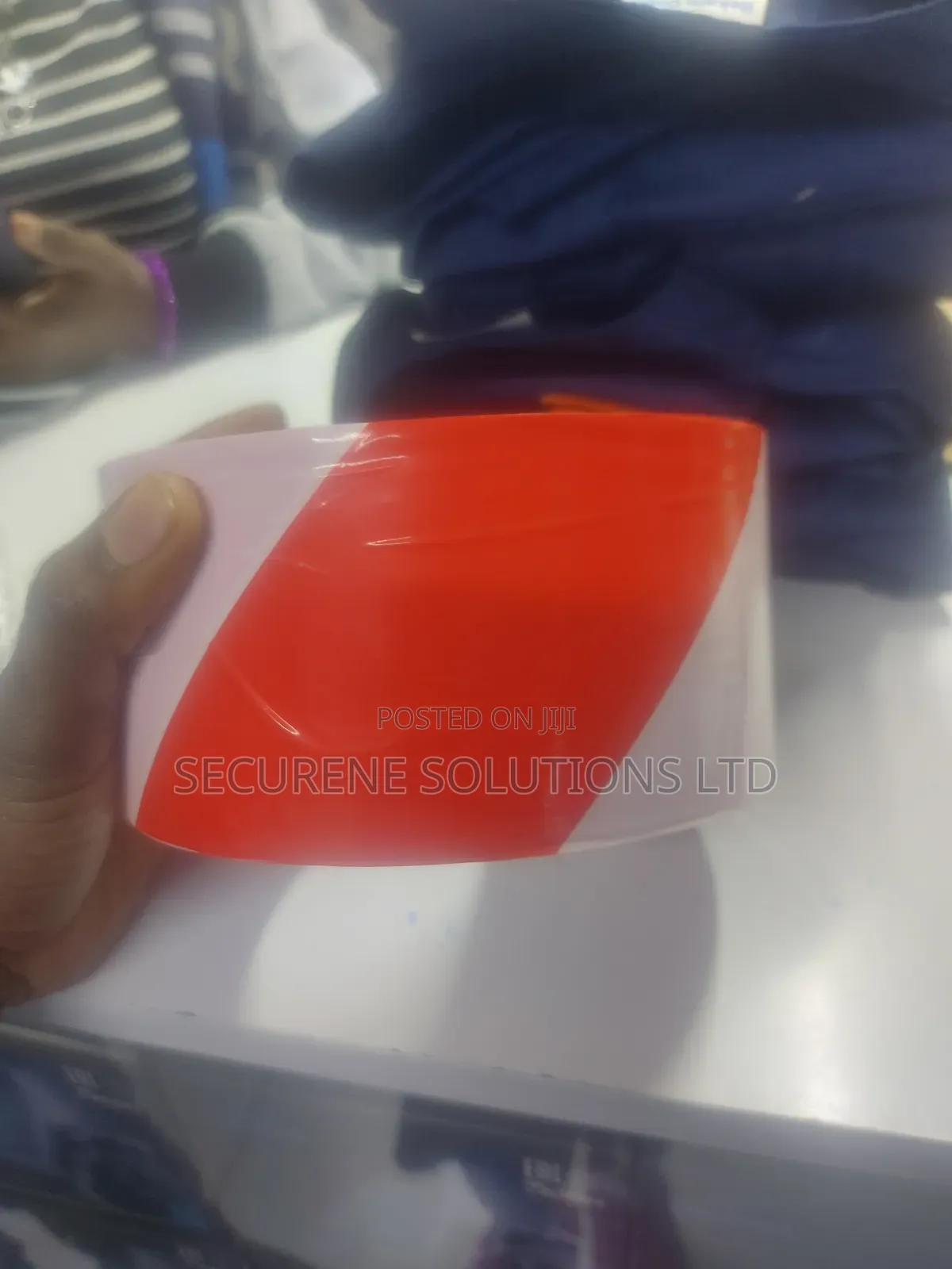 500-Meter Roll of Non-Adhesive Red and White Barrier Tape