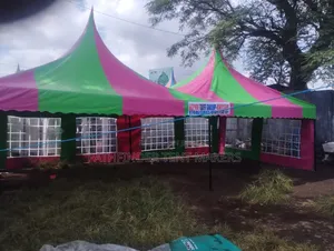 100 Seater Pyramid Tent- Safaricom Green/Pink