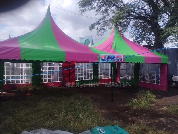 100 Seater Pyramid Tent- Safaricom Green/Pink