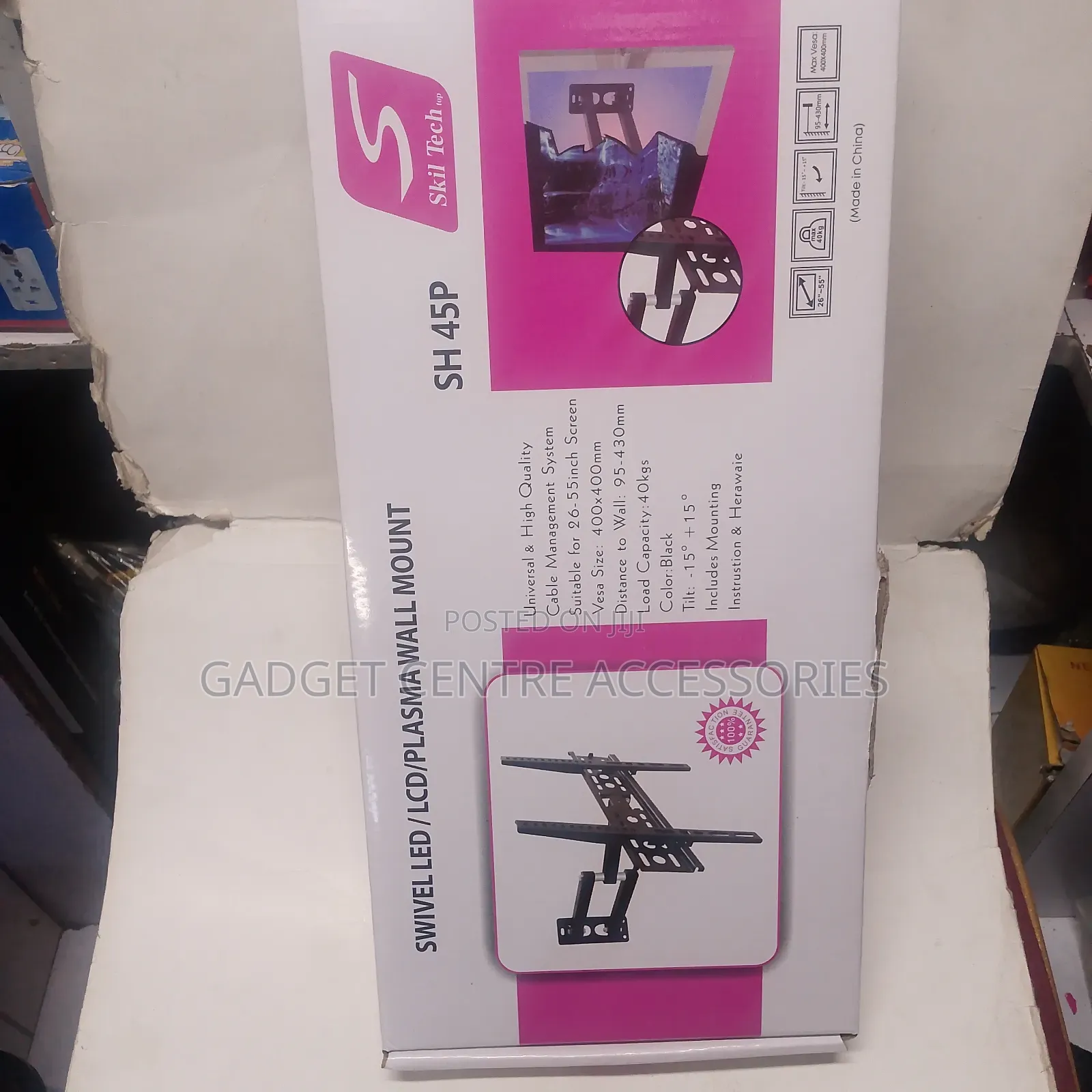 Sh 45p Single Arm Swivel Tv Wall Brackets 26"-55"