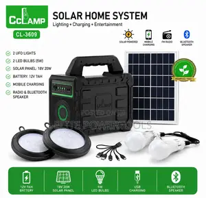Cclamp 20w Solar Home System Kit With Lights Bluetooth