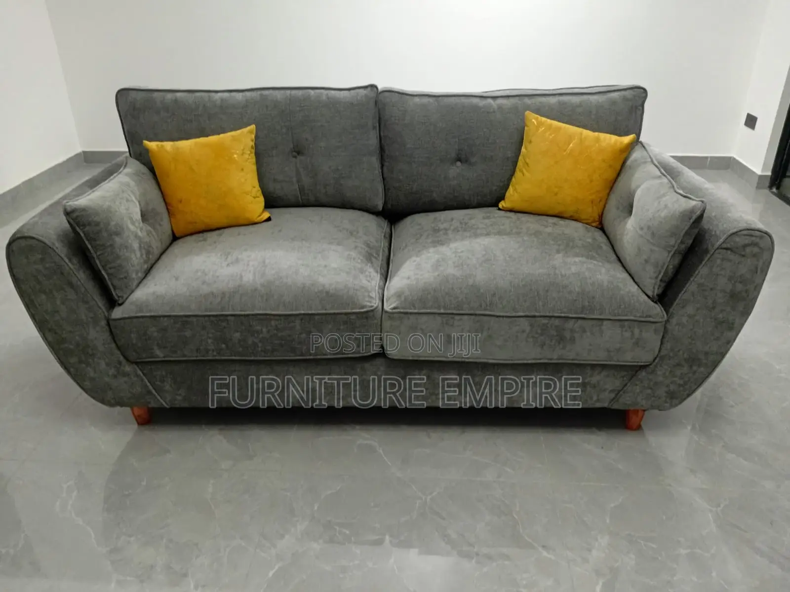 3 Seater Grey Butterfly Sofa With Cushions