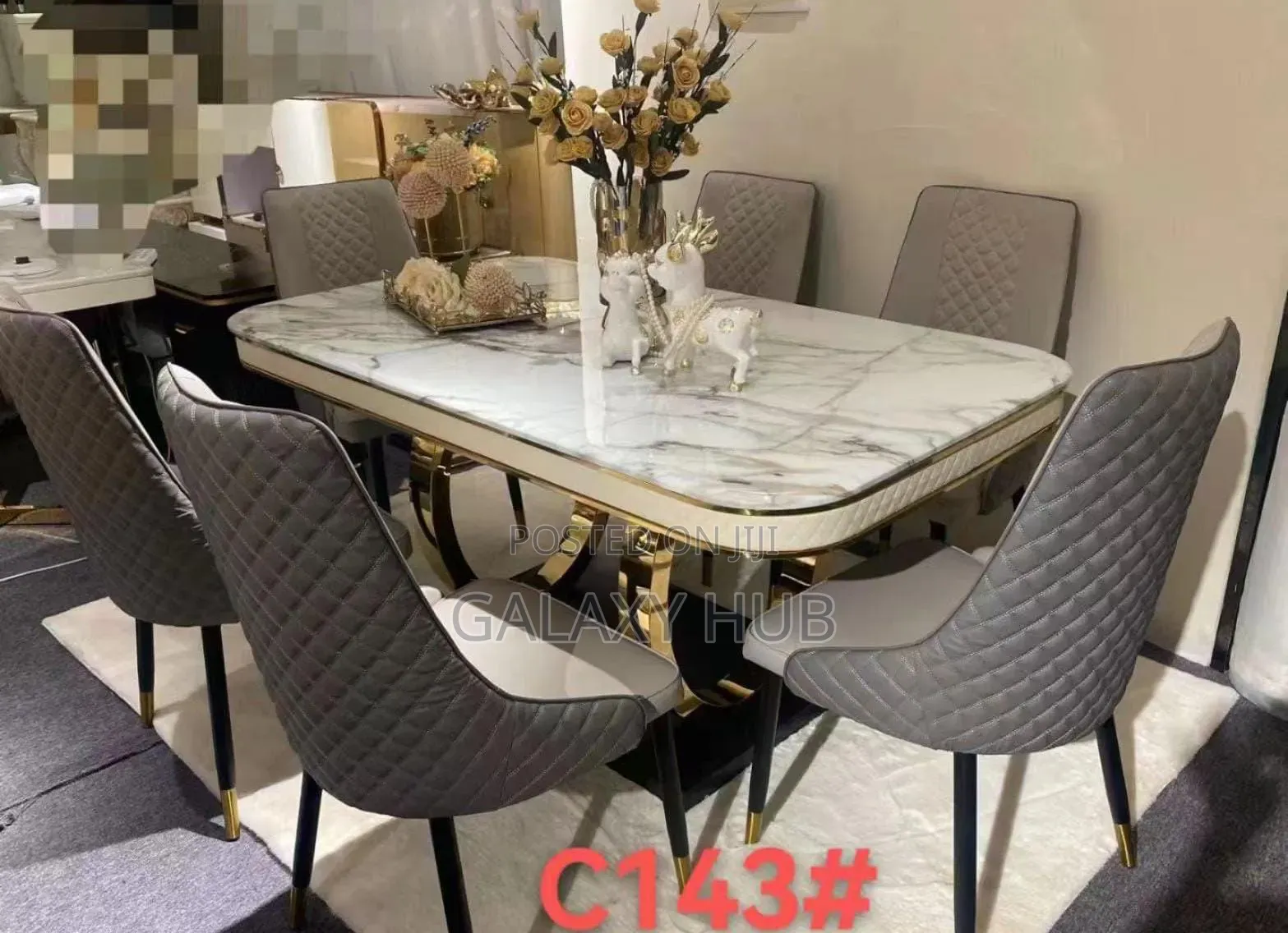 6 Sitter Executive Modern Advanced Marble Dining Table