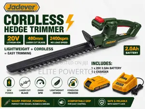 Jadever 20v Cordless Hedge Trimmer 480mm With Battery Charger