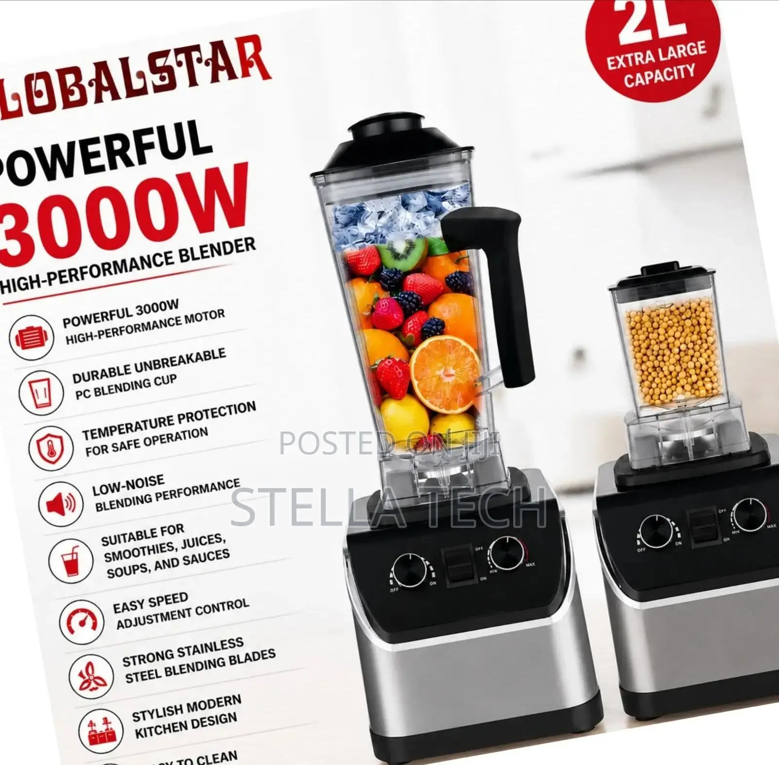 Globalstar 2 in 1 Gs-1681 3000w 2l Blender
