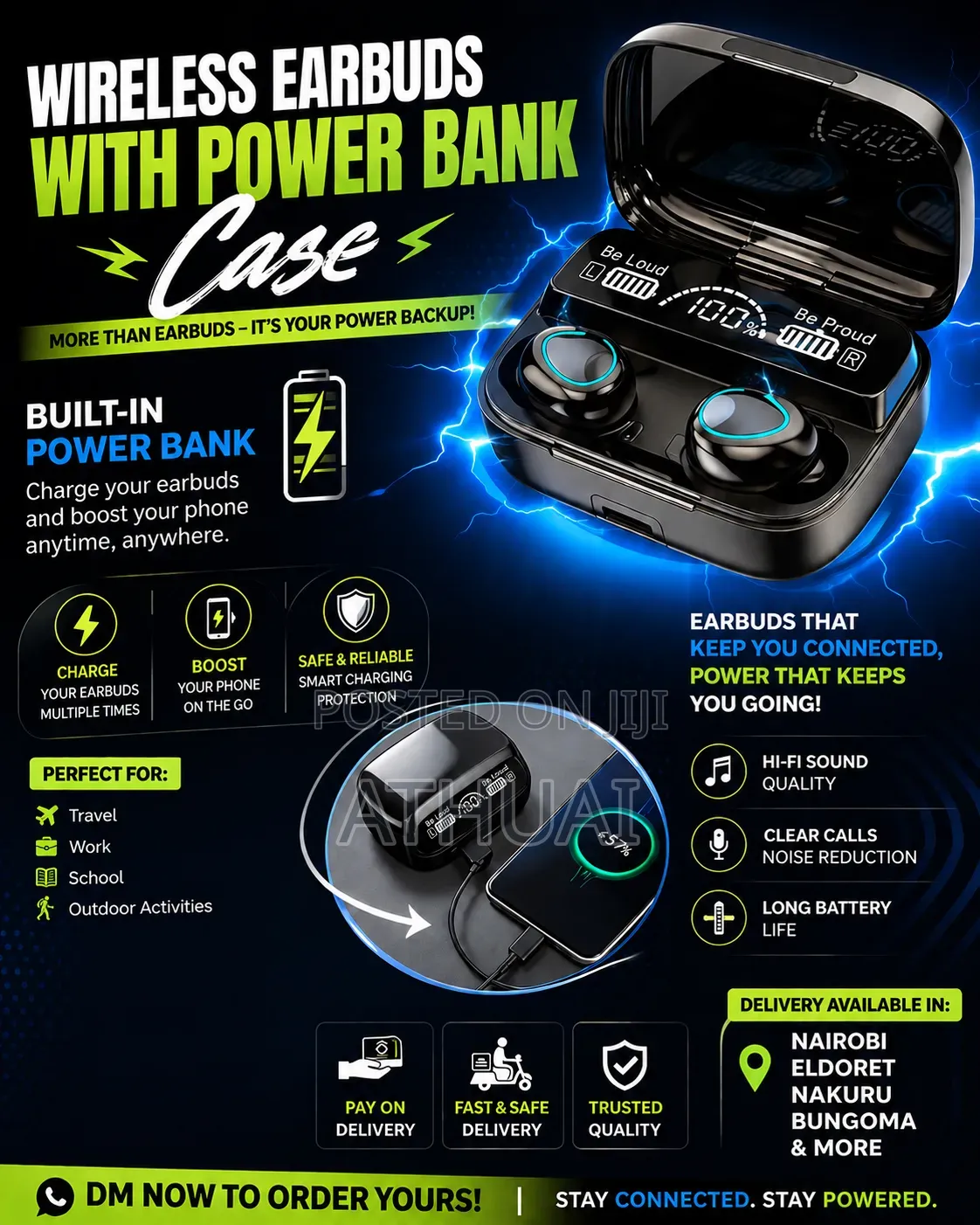 M19 Wireless Bluetooth Earbuds With 2000mah Power Bank Charging Case