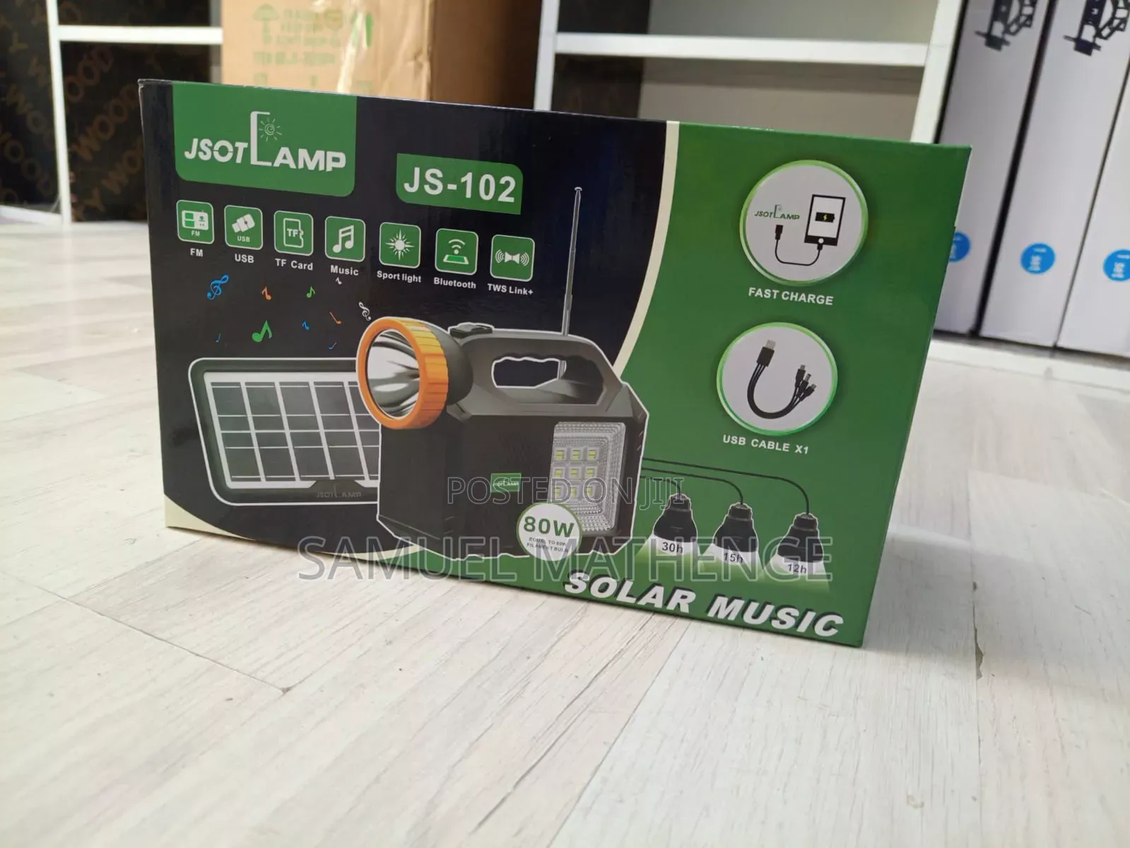 Portable Lighting With Bluetooth Speaker, Fm Radio Led Floodlight