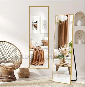 Slim Metallic Framed Rectangle Wall-Mounted Mirror