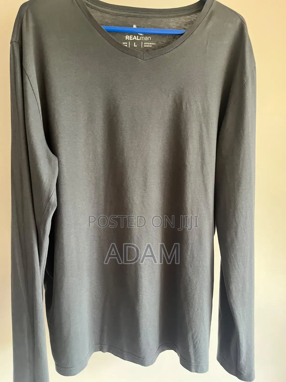 Realman Men's Black Long Sleeve T-Shirt