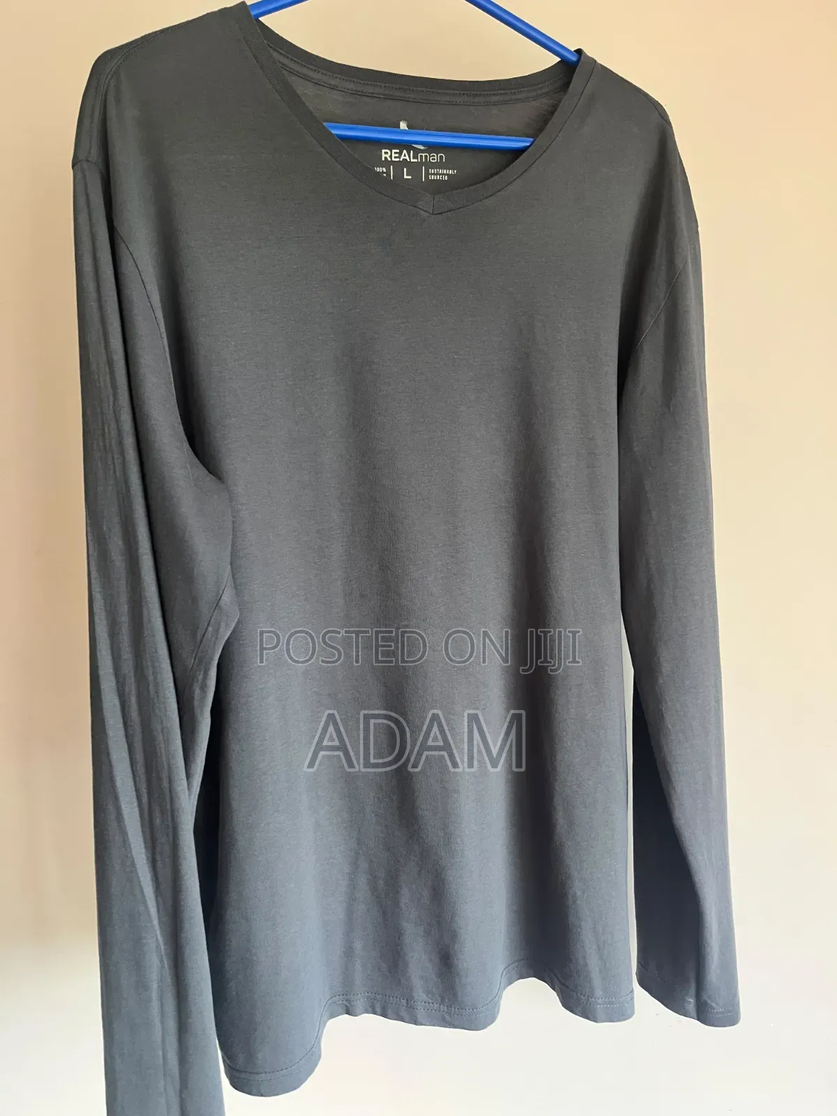 Realman Men's Black Long Sleeve T-Shirt