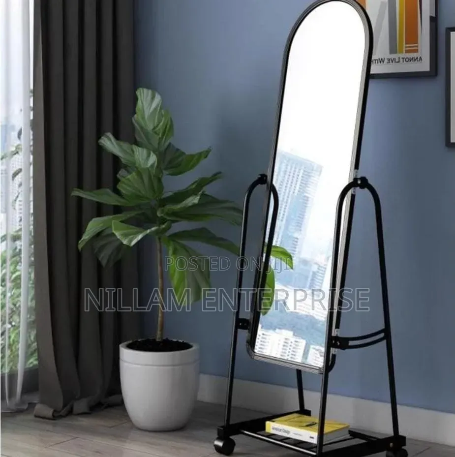 Dressing Mirror With Wheels And Storage Rack