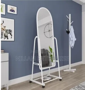 Dressing Mirror With Wheels And Storage Rack