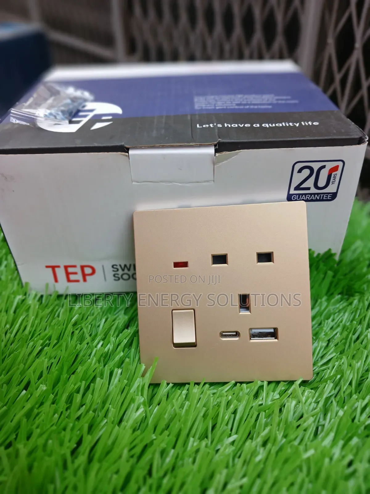 Tep Gold Single Socket+Usb+Type C